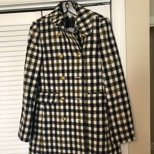 Jcrew Double Breast Coat in Oxford Check